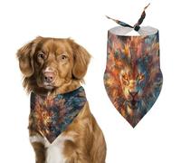 Crazy Roaring Lion Dog Bandana Pet Scarf for Small Medium Large Dogs Triangle Bibs Photo Prop Gift