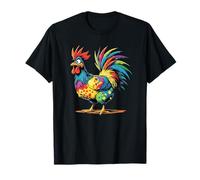 Crazy Rooster Loves The Ladies Colorful Cocky Male Fun T-Shirt