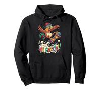 Crazy Rooster Skateboarder Al Garete Funny Chicken Rider Pullover Hoodie