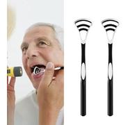 CRAZY ROSA Tongue Brush Tongue Cleaner Scraper for Bedridden Elderly, Reusable Double-Sided Tongue Scraper for Oral Care Fresh Breath Without Hurt, Help Dental Hygiene (2)