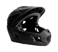 Crazy Safety Black Full Face Helmet | For mountain bike, BMX, skateboard | 2-in-1 kids helmet with removable chin guard | Motocross size M 54-57 cm | Lightweight and ventilated