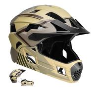 Crazy Safety Sand Full Face Helmet | For mountain bike, BMX, scooter | Kids helmet with detachable chin guard | 2-in-1 full face and standard helmet | Motocross size M 54-57 cm