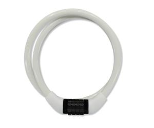 Crazy Safety White Children's Bike Lock | Weatherproof Combination Lock for Bicycles | Easy handling | Cable Lock Code Combination| Children's Bicycle Lock Girls and Boys | Bicycle Accessories