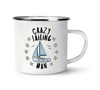 Crazy Sailing Man Stars Retro Enamel Mug Cup