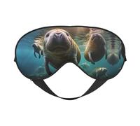 Crazy Save Manatee Eye Mask for Sleeping, Sleeping Mask Blocking Out Light Perfectly for Women and Men, Soft and Comfortable Blindfold for Travelling