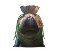 Crazy Save Manatee Print Drawstring Gift Bags Packaging Party Candy Goodie Bag Xmas Presents Decor Holiday Giving