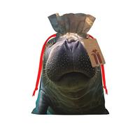 Crazy Save Manatee Print Drawstring Gift Bags Packaging Party Candy Goodie Bag Xmas Presents Decor Holiday Giving