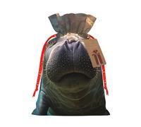 Crazy Save Manatee Print Drawstring Gift Bags Packaging Party Candy Goodie Bag Xmas Presents Decor Holiday Giving