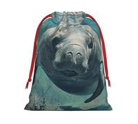 Crazy Save Manatee Print Drawstring Gift Reusable Bag Party Favors Weddings Office Travel Daily Storage Pouch