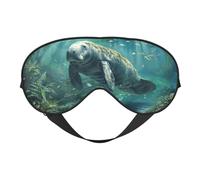 Crazy Save Manatee Print Eye Mask, Soft and Breathable, Suitable for Nap, Travel, and Night Sleep