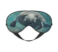 Crazy Save Manatee Print Eye Mask, Soft and Breathable, Suitable for Nap, Travel, and Night Sleep