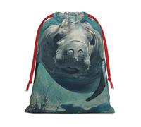 Crazy Save Manatee Print Gift Drawstring Bag Holiday Party Wedding Birthdays Wrapping Seasonal Celebrations