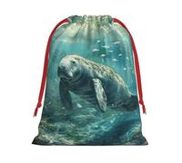 Crazy Save Manatee Print Reusable Drawstring Gift Bags For Candy Bag Birthday, Wedding Or Daily