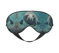 Crazy Save Manatee Print Sleep Mask, Soft Breathable Eye Cover for Travel, Shift Work & Meditation