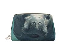 Crazy Save Manatee Print Stylish Cosmetic Bag for Women Travel Daily Use Vanity Pouch Toiletry Storage