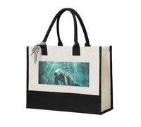 Crazy Save Manatee Print Women Canvas Tote Bag Large Capacity Birthday For Beach Shopping Travel Office Gift