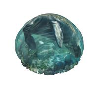 Crazy Save Manatee Print women Shower Caps Bath Cap Reusable Waterproof Double Layers Hair Cap Comfort