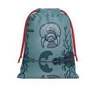 Crazy Save Manatee Printing 11.8x15.8in Drawstring Gift Bag With Red Ribbon Closure For Halloween Xmas,For Adults Gifting