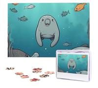 Crazy Save Manatee Wooden Puzzles 1000 Pieces Personalized Jigsaw Puzzle For Adults Interesting Custom Photo Puzzles Gift For Holiday Birthday Wedding Anniversay