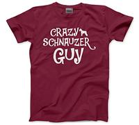 Crazy Schnauzer Guy Men's Unisex T-Shirt - Maroon XX-Large