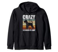 Crazy Schnauzer Lady Dog Lover, Dog Owner Zip Hoodie
