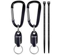 CRAZY SHARK 2PCS Magnetic Net Release for Fly Fishing, Aluminum Magnetic Quick Release Keychain, Fly Fishing Net Magnet Holder Retractor with Carabiner