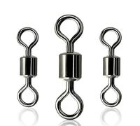CRAZY SHARK 50pcs Fishing Rolling Swivel, Rolling Barrel Swivel, Fishing Connector, Sea Fishing Rolling Bearing Snap Connector, Fishing Tackle Accessories, Fishing Swivels for Freshwater Sea Fishing