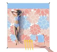 CRAZY SHARK Extra Large 250 x 200cm Waterproof Sandproof Beach Mat, Portable Lightweight Outdoor Picnic Mat with 4 Fixed Nails, Reinforced Edging for Beach, Camping, Hiking, Picnic