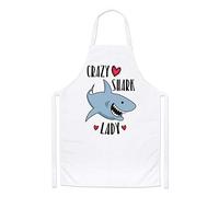 Crazy Shark Lady Chefs Apron
