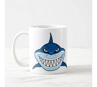 Crazy Shark Mug,11 oz Large Handle Ceramic Tea/Coffee Mug, Can be Personalised