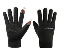 CRAZY SHARK Winter Warm Gloves, Waterproof Windproof Thermal Gloves for Men & Women, Anti Slip Touchscreen Cycling Gloves, Black Running Gloves for Hiking Climbing Driving Riding