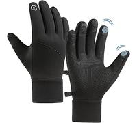 CRAZY SHARK Winter Warm Gloves, Windproof Water-Resistant Thermal Gloves | Anti-slip Touch Screen Cycling Gloves for Men Women Hiking Climbing Riding Bike Outdoor Sports (Black）