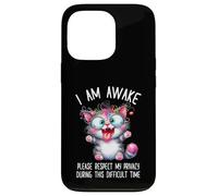 Crazy Shocked Cat I Am Awake Please Respect My Privacy Case for iPhone 13 Pro