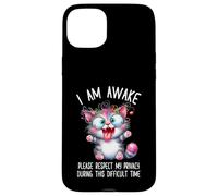 Crazy Shocked Cat I Am Awake Please Respect My Privacy Case for iPhone 15 Plus
