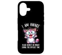 Crazy Shocked Cat I Am Awake Please Respect My Privacy Case for iPhone 17