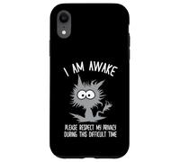 Crazy Shocked Cat I Am Awake Please Respect My Privacy Case for iPhone XR