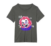 Crazy Sick Sadistic Laughing Clown T-Shirt, Women's Plus, Asphalt Grey, 3X