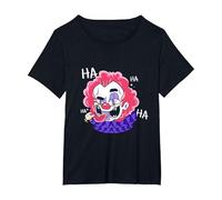 Crazy Sick Sadistic Laughing Clown T-Shirt, Women's Plus, Black, 5X