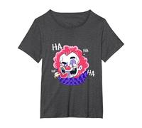 Crazy Sick Sadistic Laughing Clown T-Shirt, Women's Plus, Dark Heather Grey, 3X