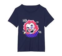 Crazy Sick Sadistic Laughing Clown T-Shirt, Women's Plus, Navy Blue, 4X
