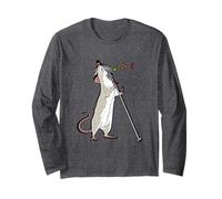 crazy singing white Rat Gift for Rodent & Concert Lovers Long Sleeve T-Shirt