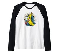 Crazy Smoking Banana for Cigars and Bananas Lovers Raglan Baseball Tee