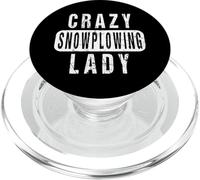 Crazy Snow Plowing Lady Remover Snowplow Driver Operator PopSockets PopGrip for MagSafe