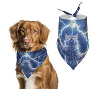 Crazy Space Cat Thundering Dog Bandanas Triangle Scarfs Printing Bib Scarf Adjustable Accessories for Small Dogs And Cats