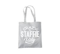 Crazy Staffie Lady Tote Bag - heather grey One Size
