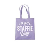 Crazy Staffie Lady Tote Bag - lavender purple One Size