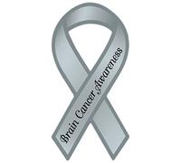 Crazy Sticker Guy Ribbon Shaped Awareness Support Magnet - Brain Cancer - Purple, 4" x 8", Vinyl, 1 Count