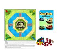 Crazy Tanks Board Game - 2-4 Player Tactical Tank Battle Game for Game Nights, Parties & Casual Gatherings, Complete Set with Game Board, Tokens & Dice