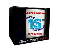 CRAZY TONY'S Boys Personalised Happy 16th Birthday Mug Gift Idea for Son Nephew Grandson Him