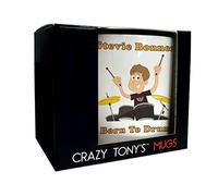 CRAZY TONY'S Boys Worlds Best Drummer Personalised Mug Son dad Husband Birthday Drumming Gift